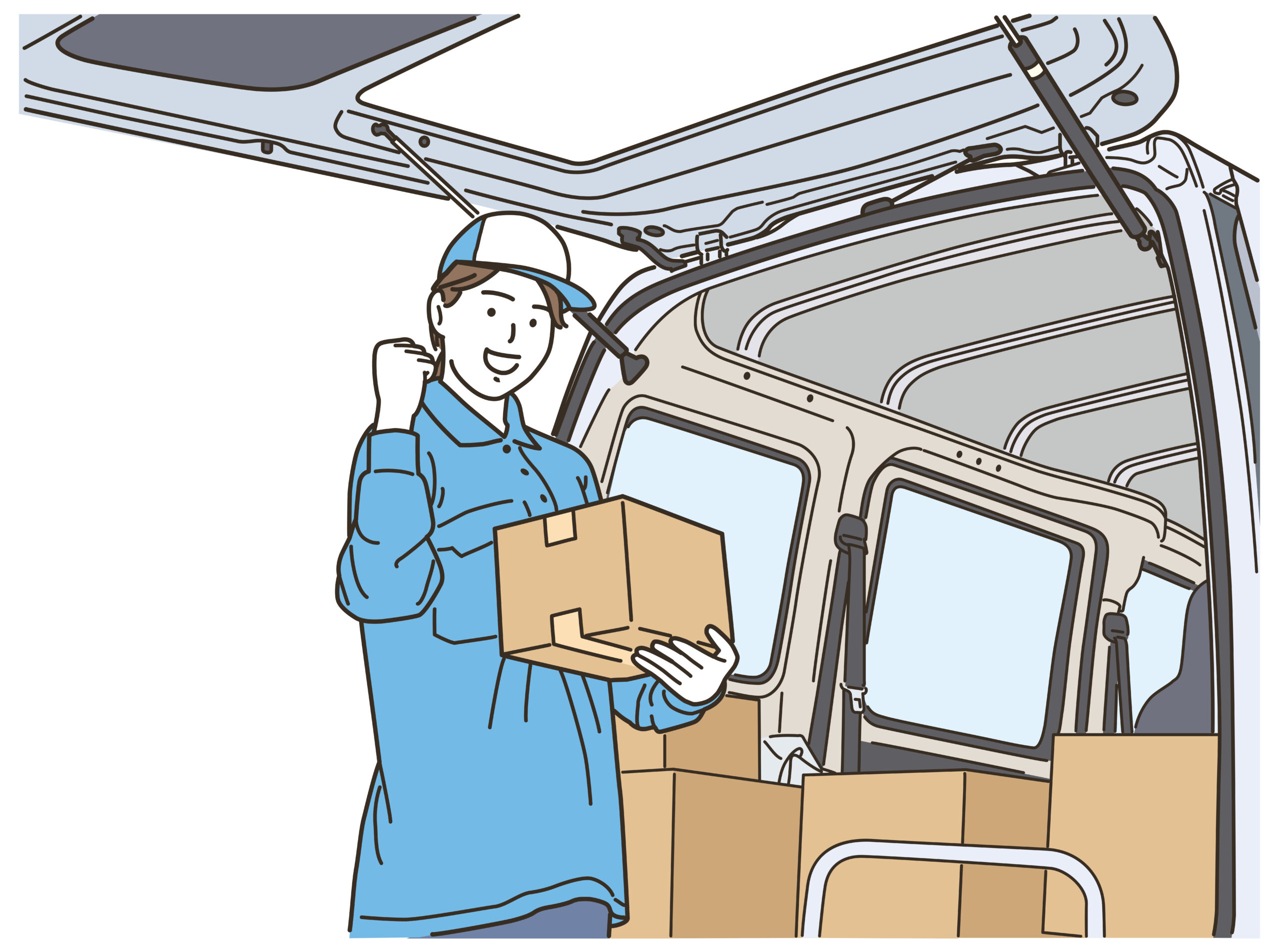 配達荷物イラスト